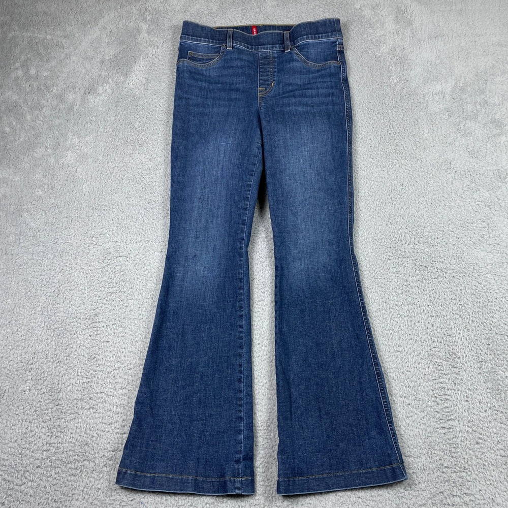 Spanx Flare Jeans Womens Medium Petite (Fits‎ 28x30) Midnight Shade Blue Stretch